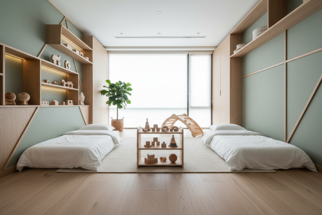 Montessori twin nursery